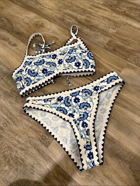 Blue Floral Women's Bikini Set